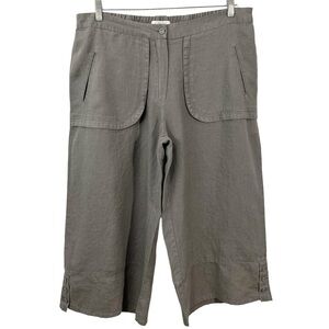 Cannisse Laque Linen Wide Leg Crop Pants Lagenlook size 14-16